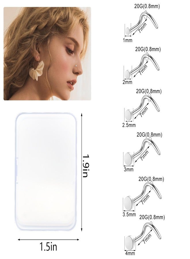 ONESING 24 Pcs 20G Corkscrew Nose Rings for Women Silver Nose Rings Studs Stainless Steel Nose Piercings Jewelry Hypoallergenic Nose Screw for Women Men - Image 3